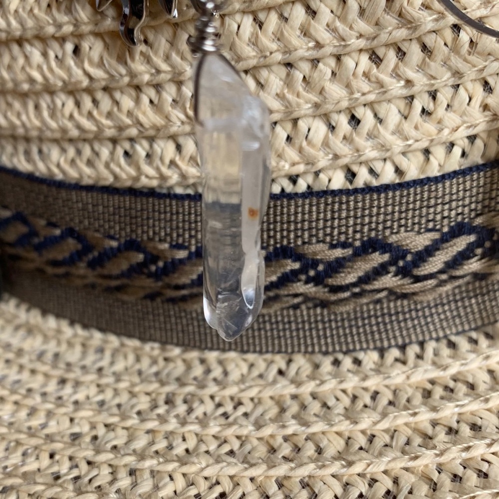 Sun & Raw Quartz Large Hoops - Picture 5 of 7